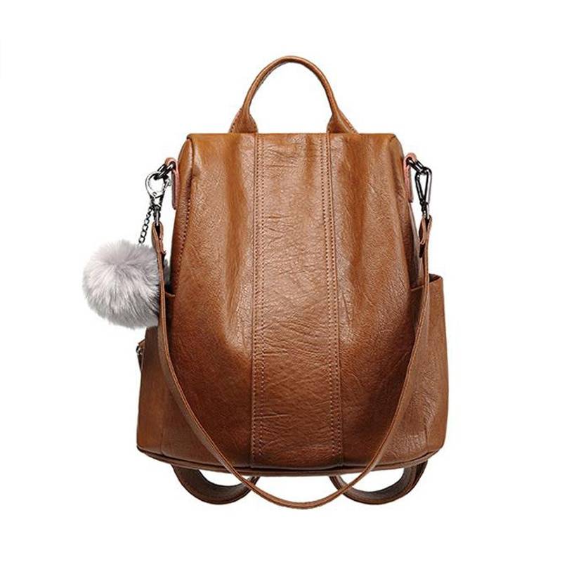 Anti-Theft Multifunction Leather Backpack